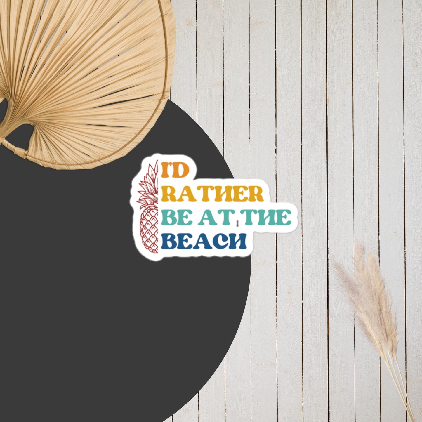 I'd Rather Be at the Beach Retro Autocollant