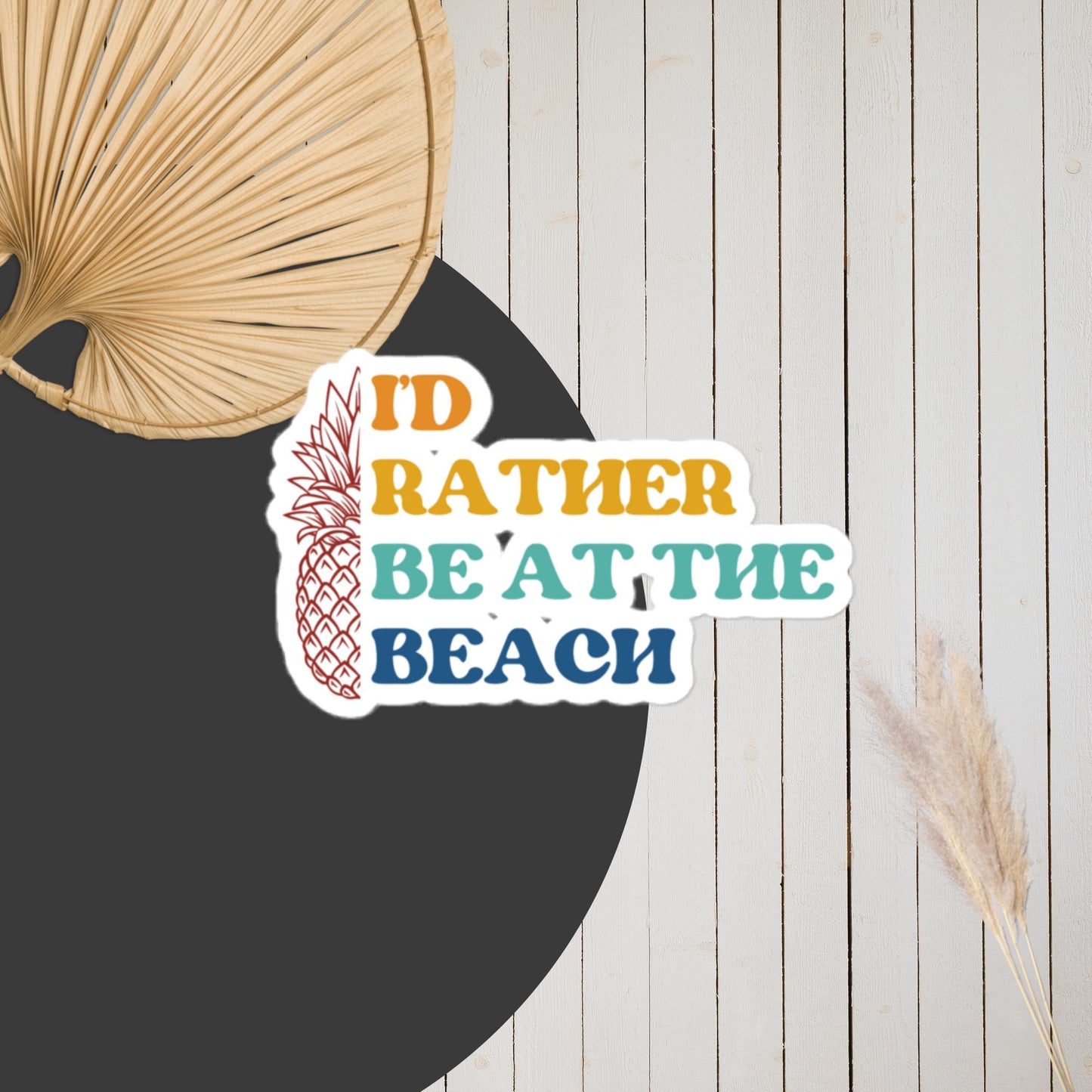 I'd Rather Be at the Beach Retro Autocollant