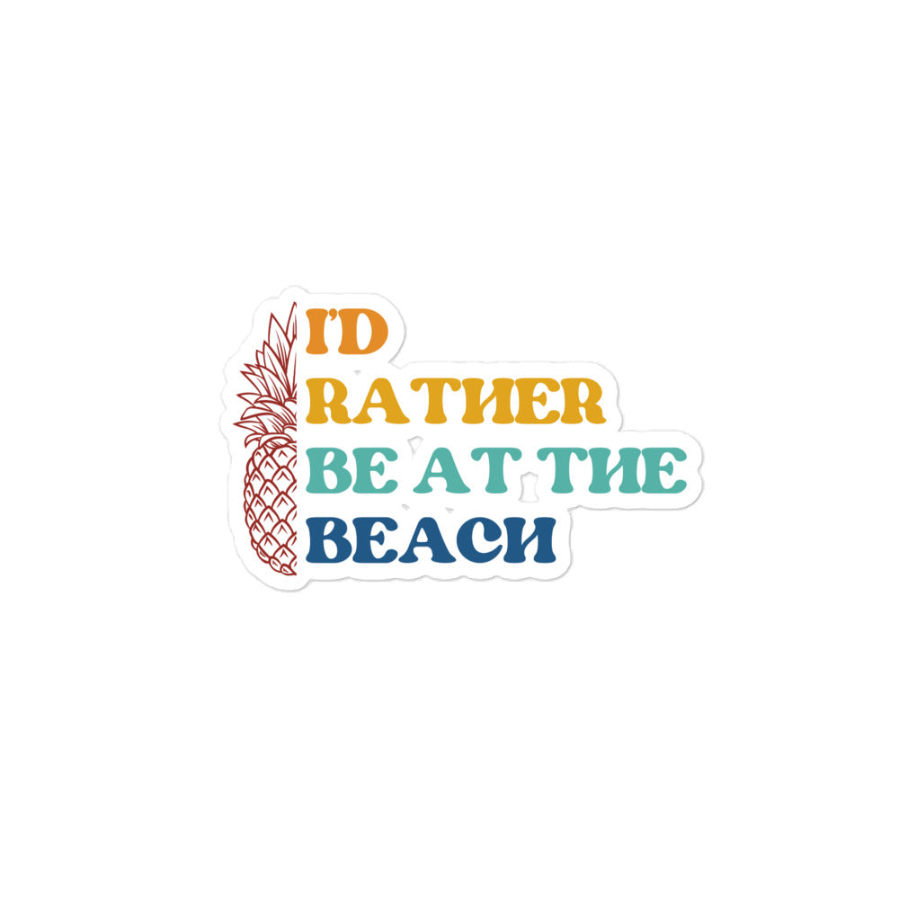 I'd Rather Be at the Beach Retro Autocollant