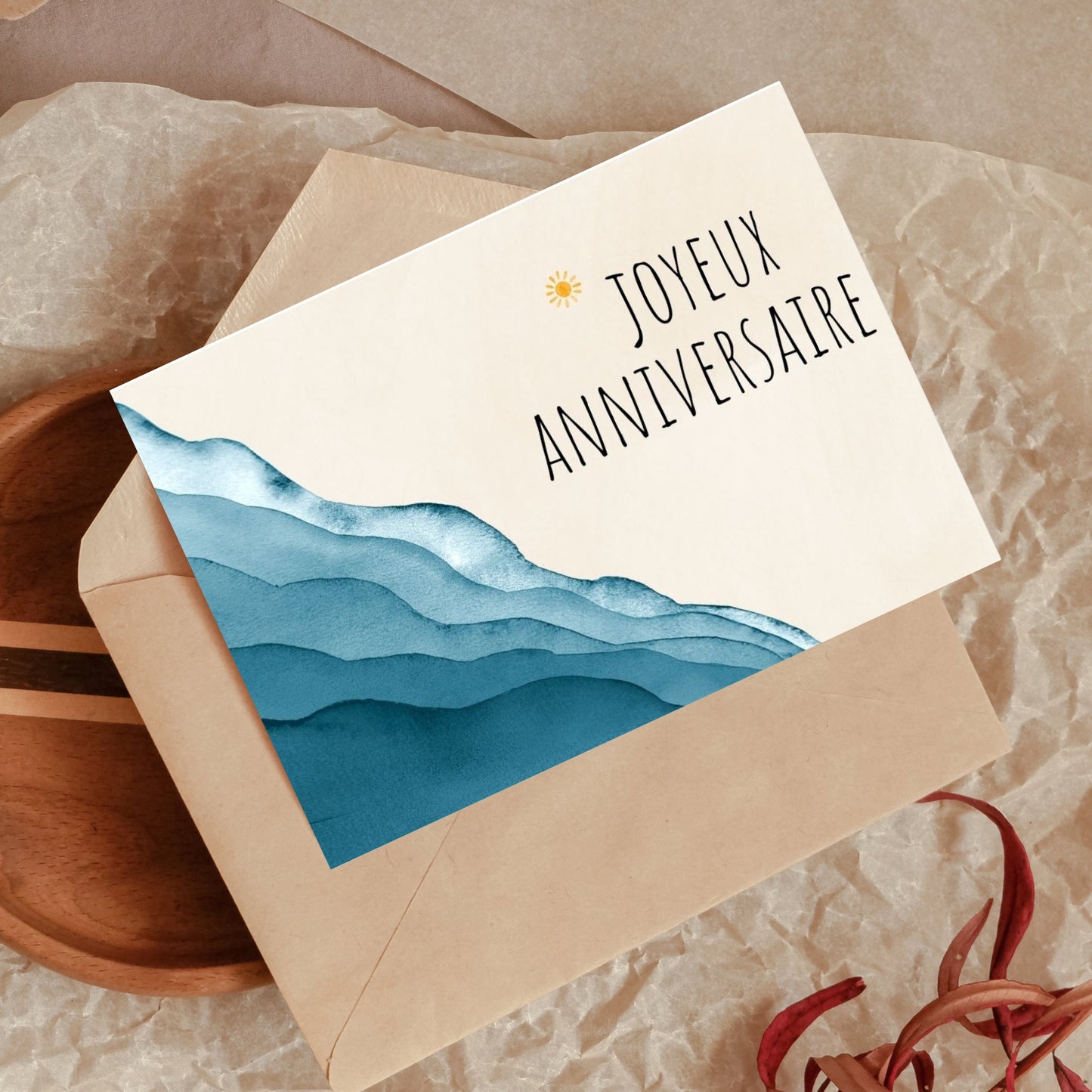 Plage Carte d'Anniversaire Imprimable