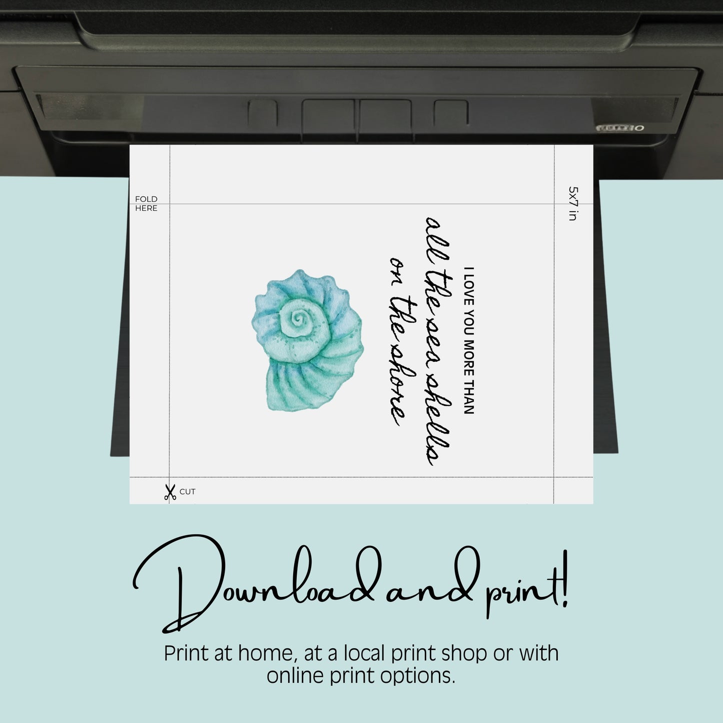 Love You More Than Sea Shells Valentines Card