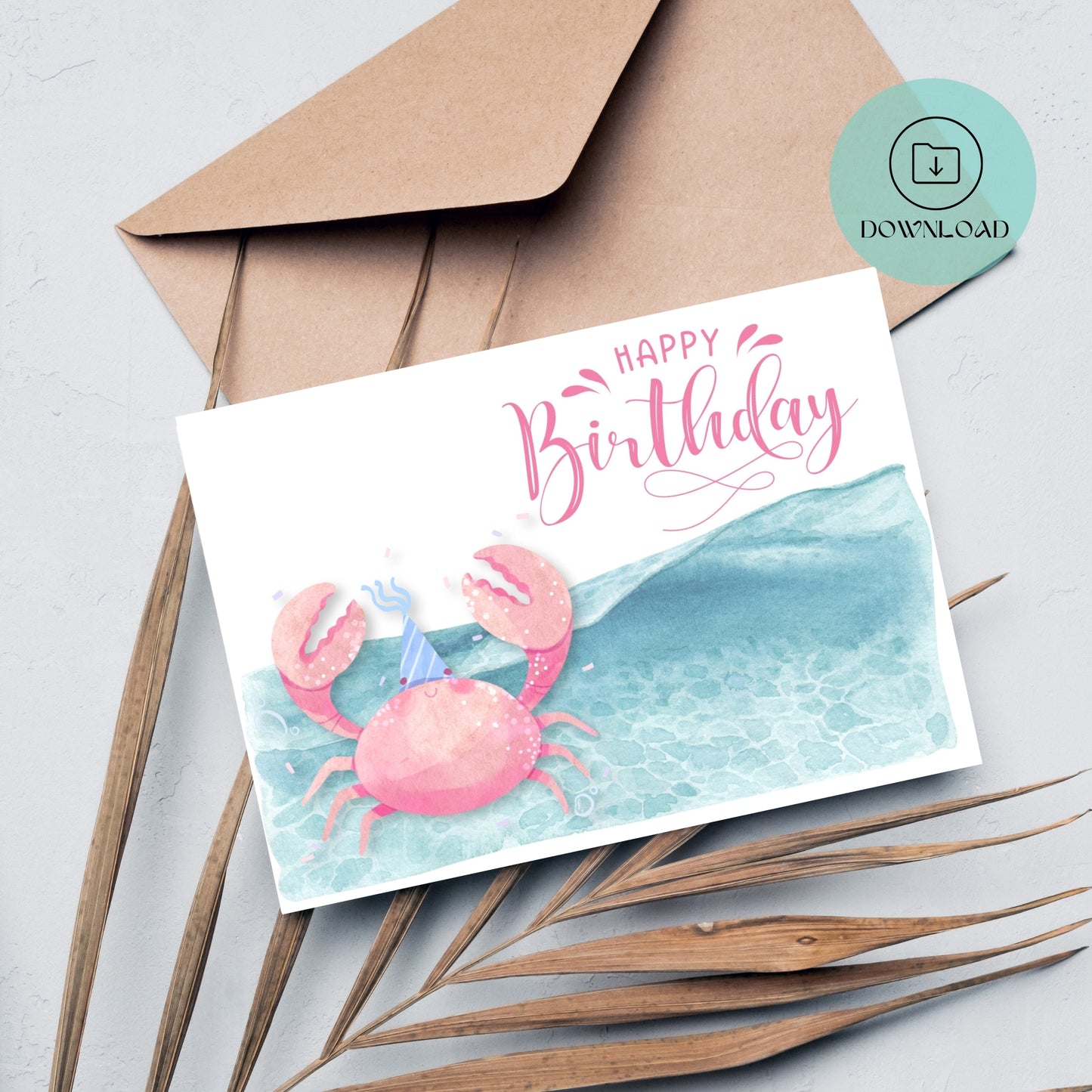 Crabe Carte d'Anniversaire Imprimable