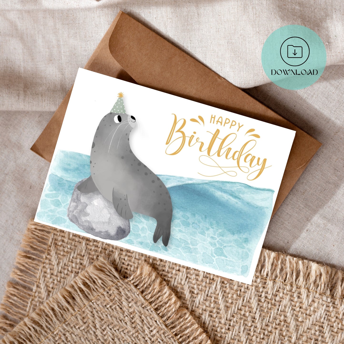 Phoque Carte d'Anniversaire Imprimable