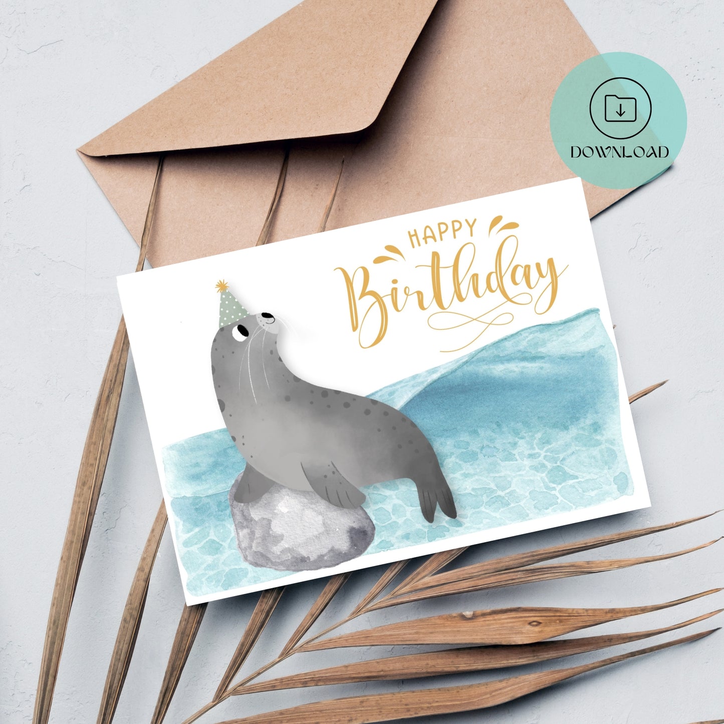 Phoque Carte d'Anniversaire Imprimable