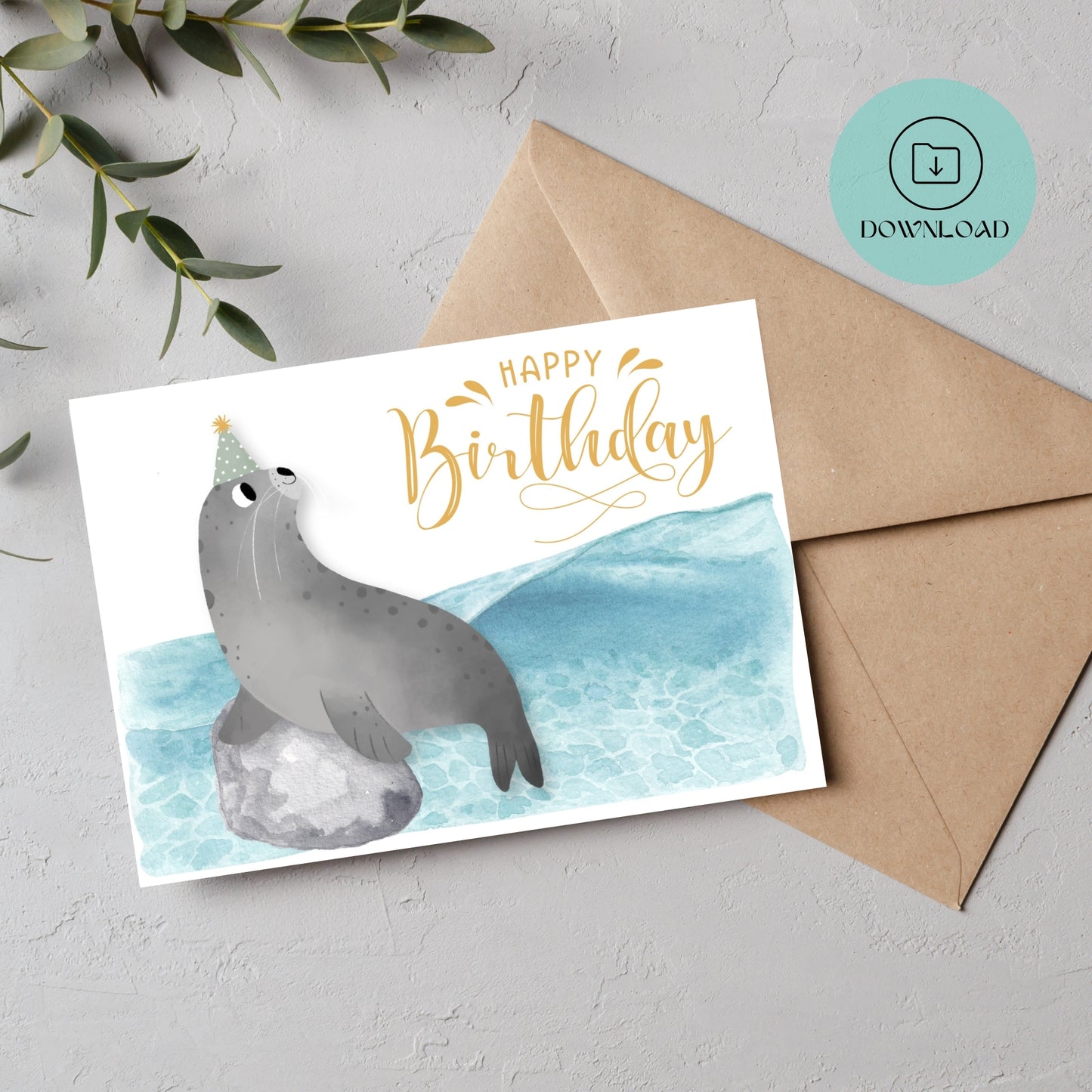 Phoque Carte d'Anniversaire Imprimable
