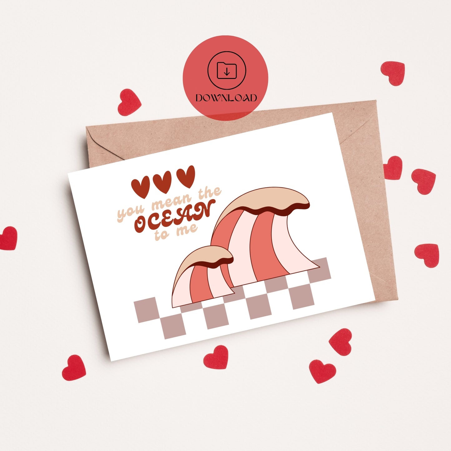 You Mean the Ocean to Me Valentines Card