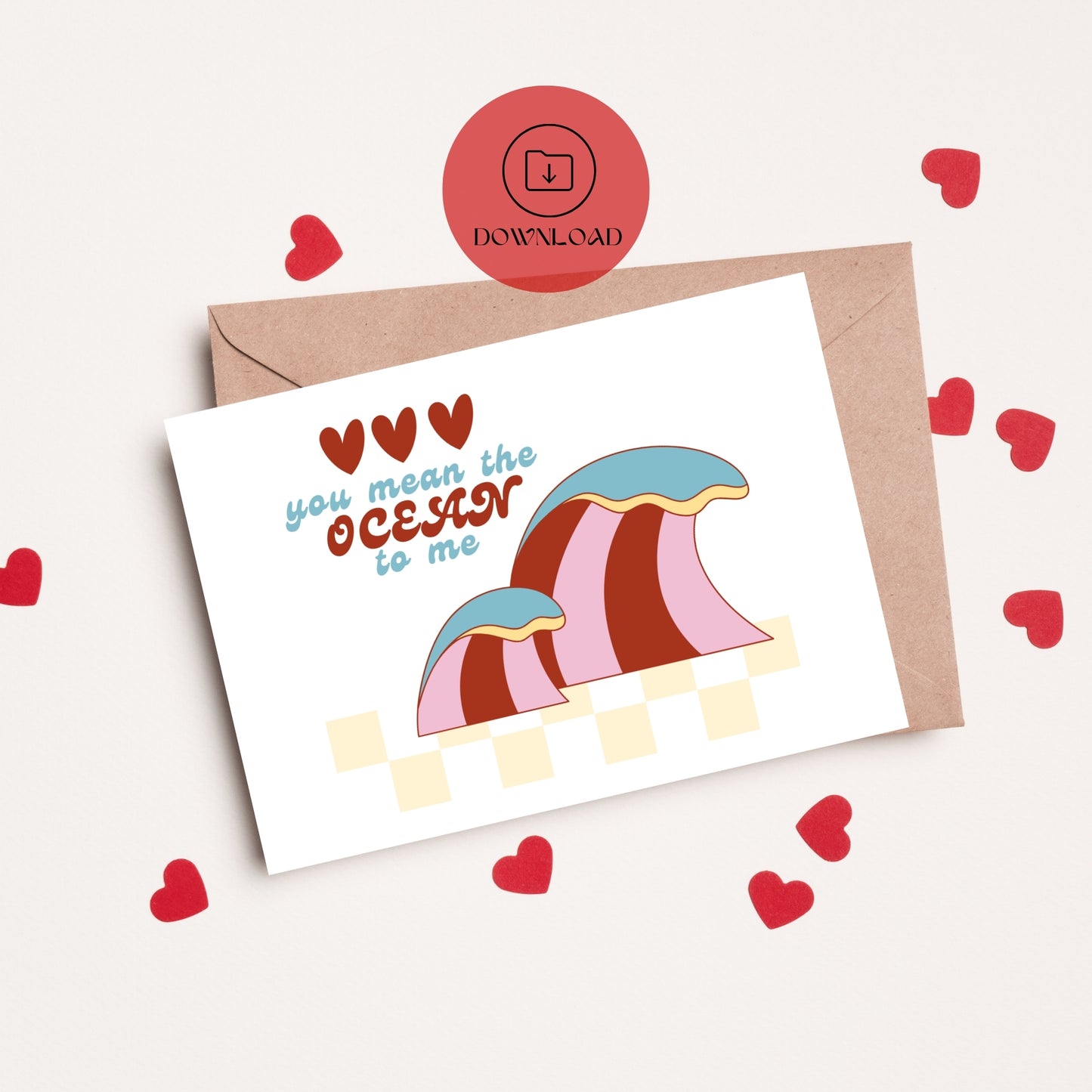 You Mean the Ocean to Me Valentines Card
