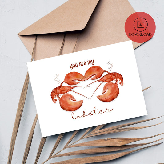 You Are My Lobster Valentines Card
