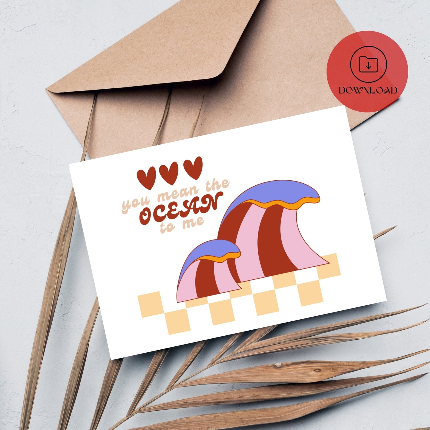 You Mean the Ocean to Me Valentines Card