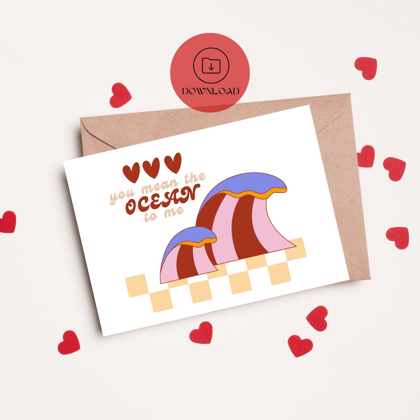 You Mean the Ocean to Me Valentines Card