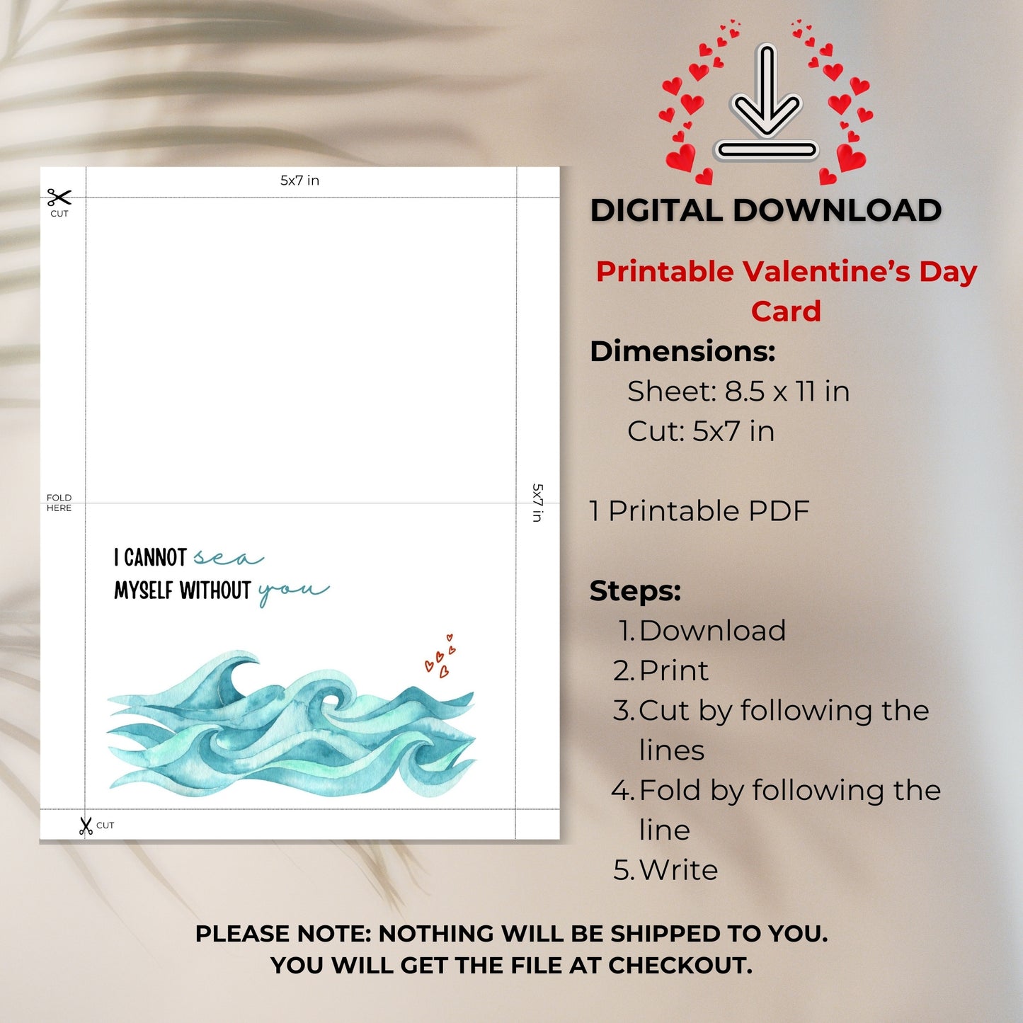 I Cannot Sea Myself Without You Valentines Card