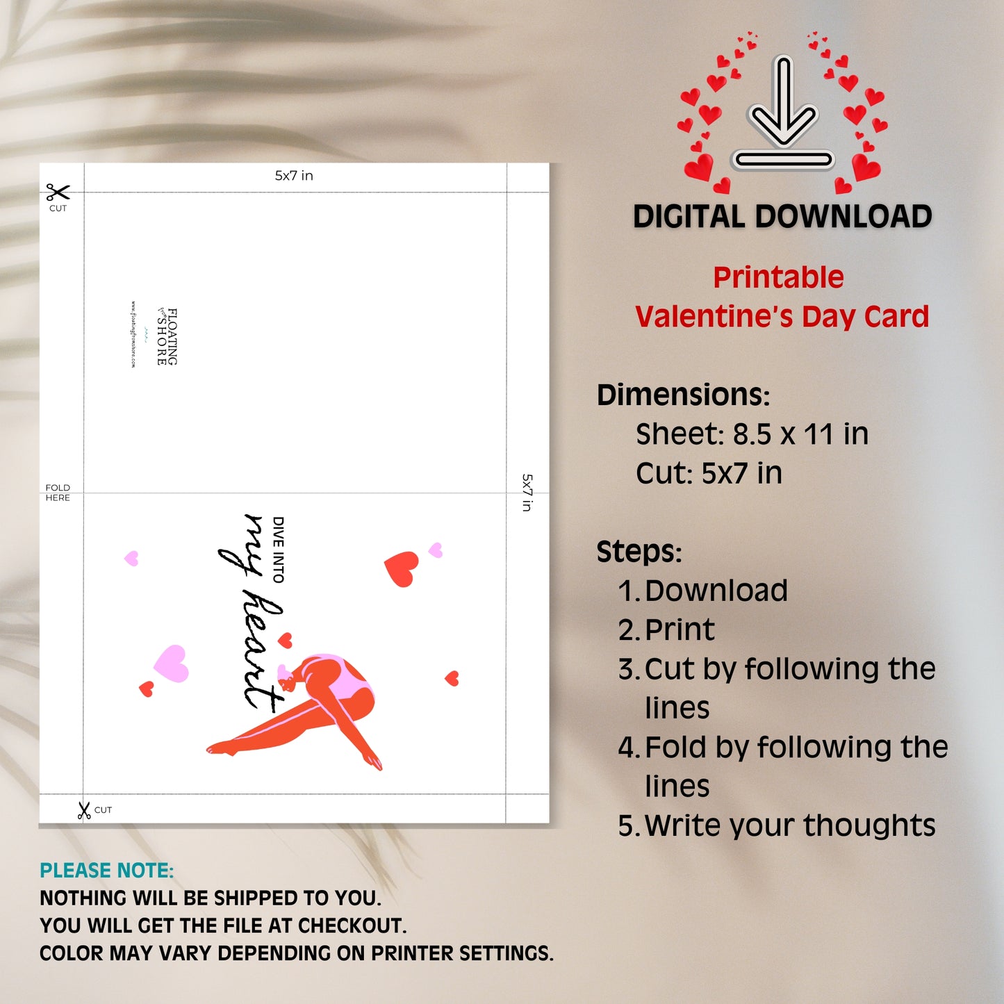 Plonge Dans Mon Coeur Carte St Valentin