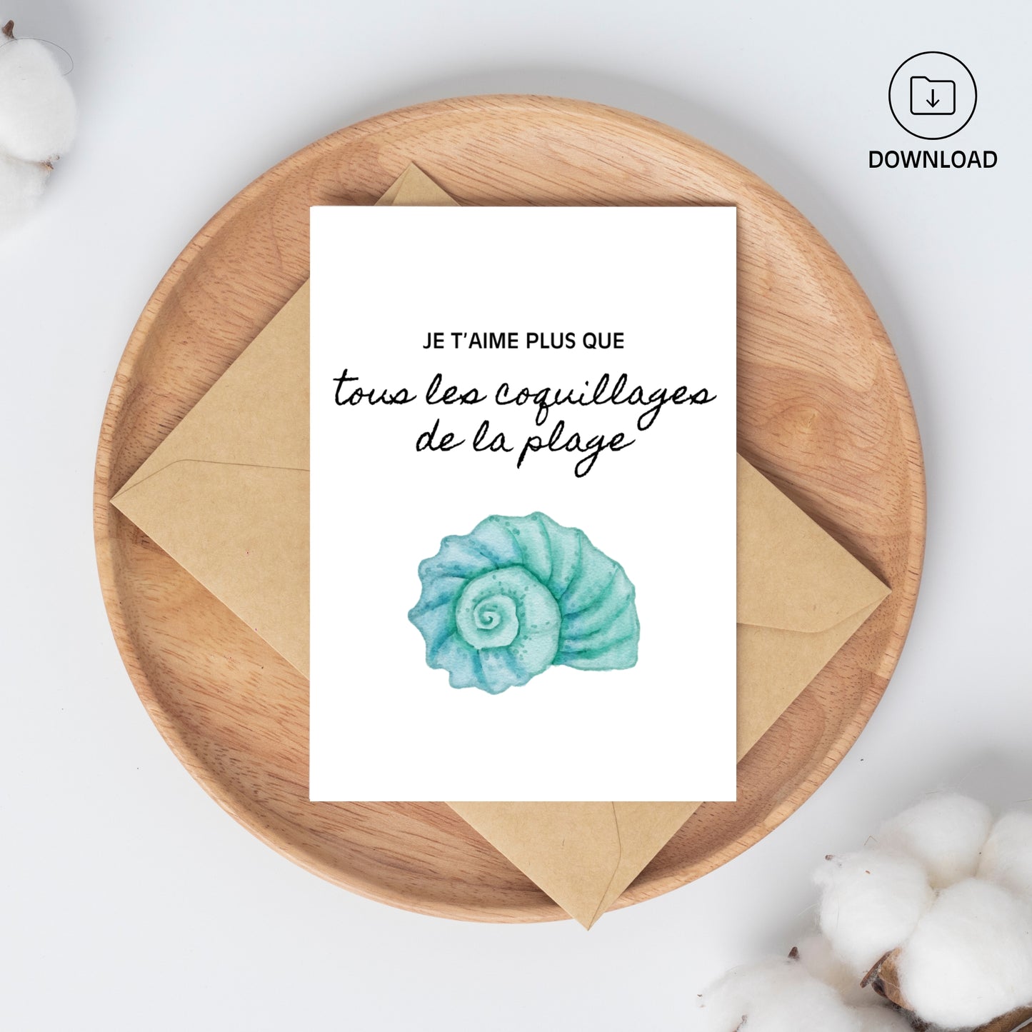 Love You More Than Sea Shells Valentines Card