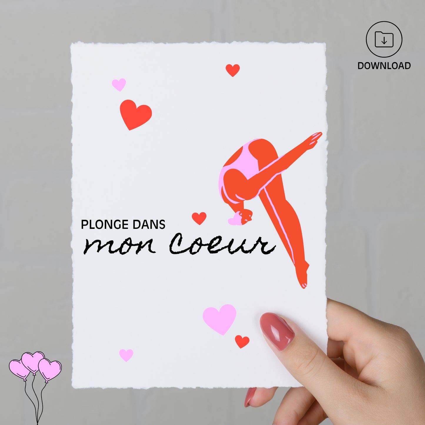 Plonge Dans Mon Coeur Carte St Valentin