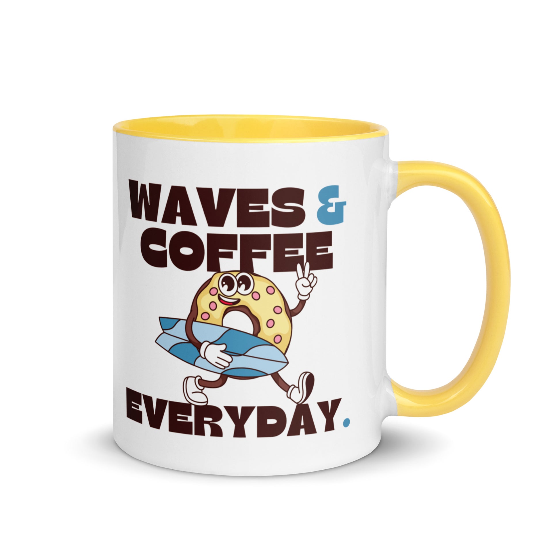 Waves & Coffee Everyday groovy donut and surfboard