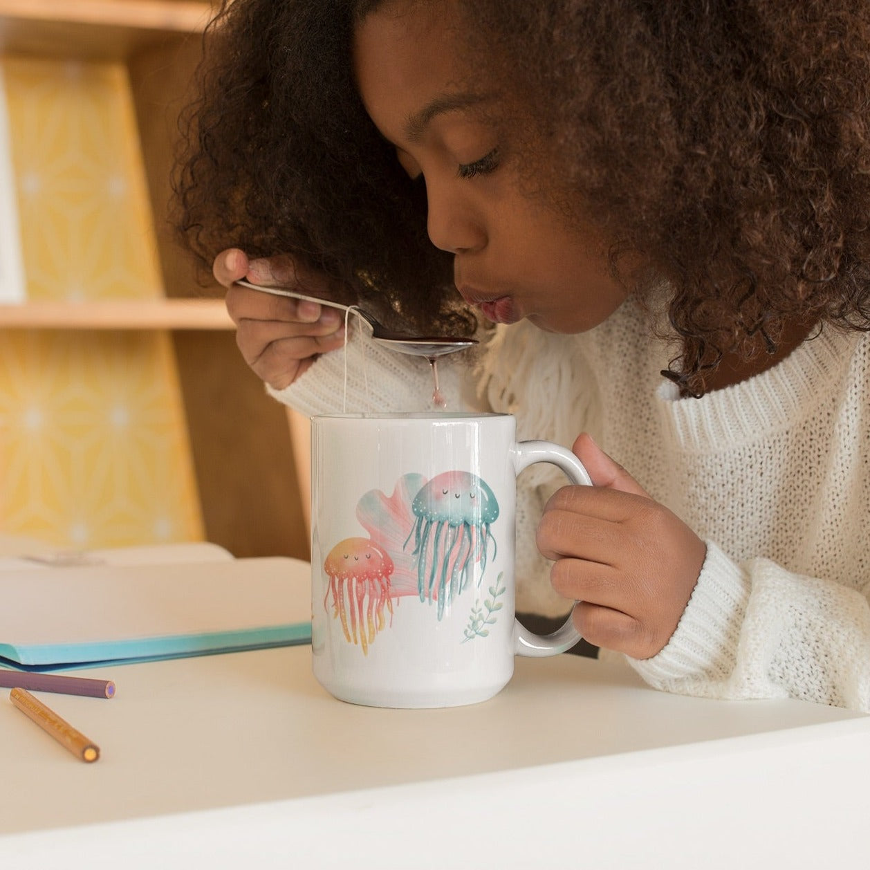 Watercolor Jellyfish Ceramic Mug