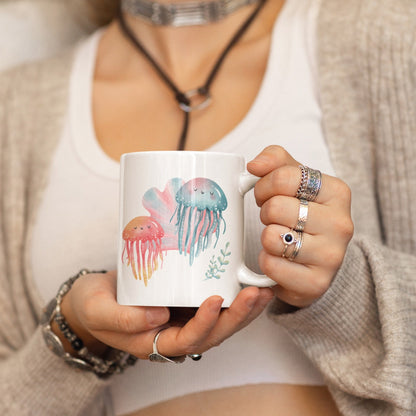 Watercolor Jellyfish Ceramic Mug
