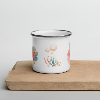 Méduse Aquarelle Tasse Émail
