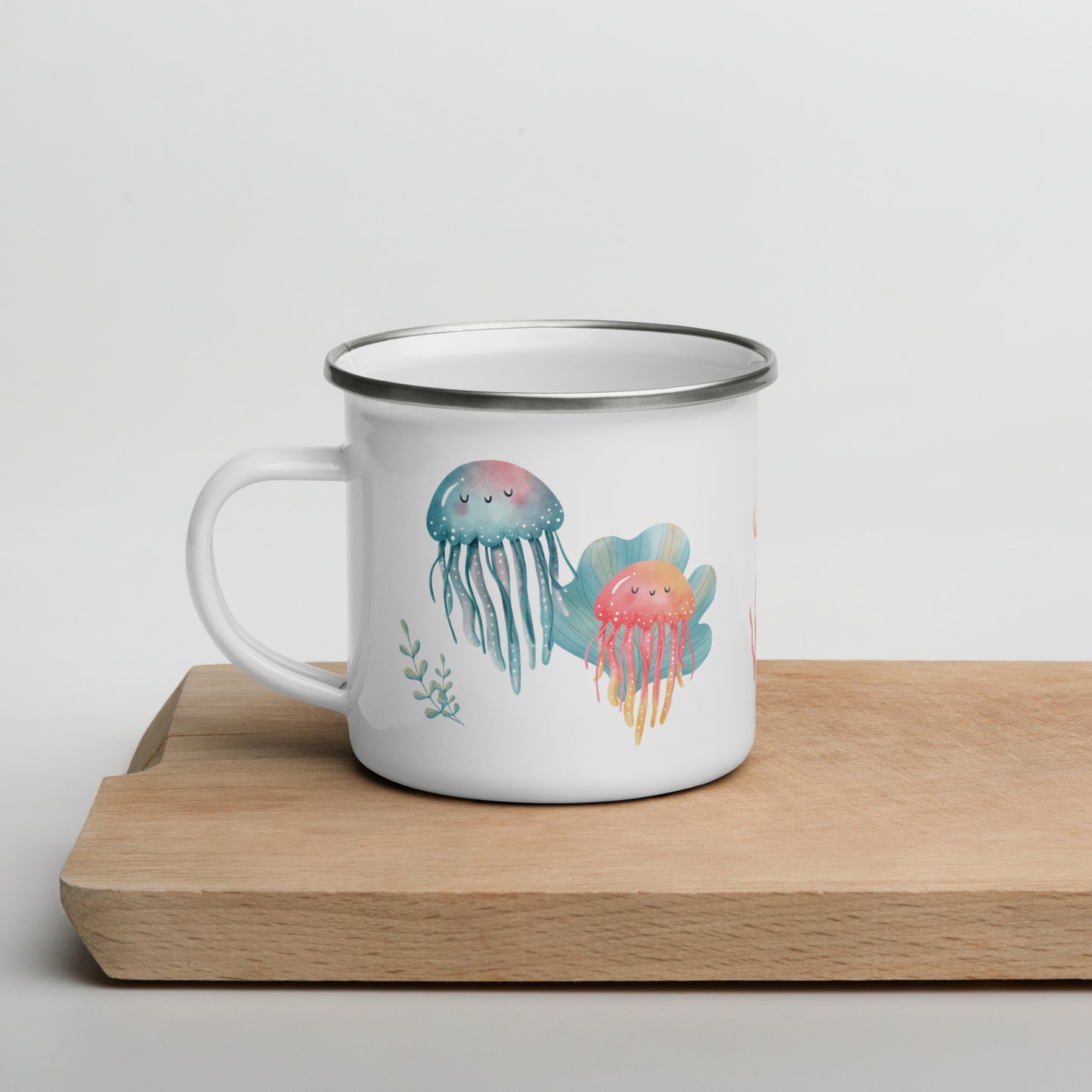 Méduse Aquarelle Tasse Émail