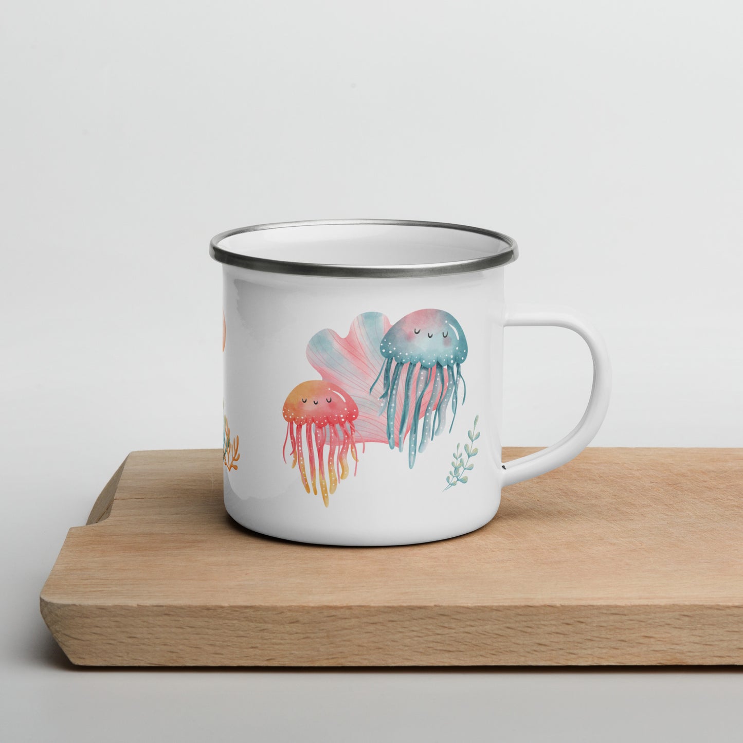 Méduse Aquarelle Tasse Émail