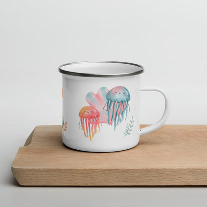Méduse Aquarelle Tasse Émail