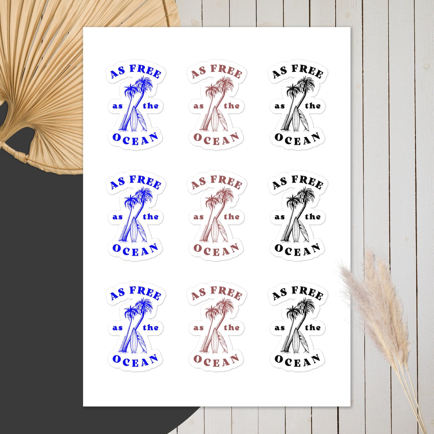 As Free As The Ocean │ Feuille d’autocollants Kiss-Cut