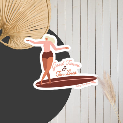 Surfer Girl Good Times & Tan Lines Autocollant