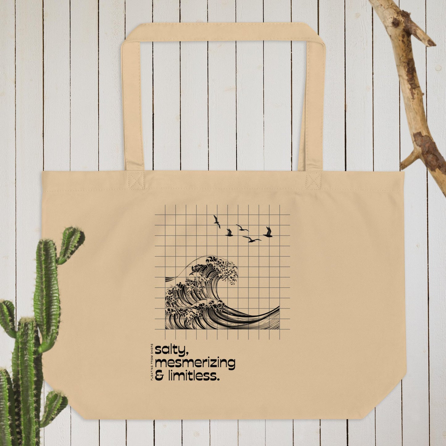 Salty, Mesmerizing & Limitless │ Beige & Noir │ Grand Tote Bag
