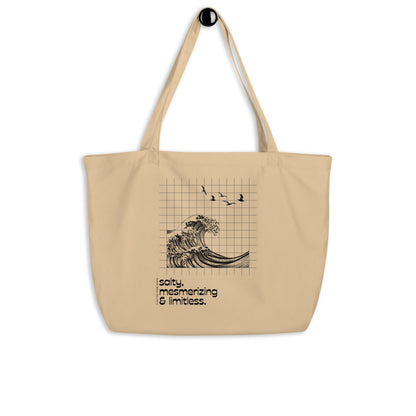 Salty, Mesmerizing & Limitless │ Beige & Noir │ Grand Tote Bag