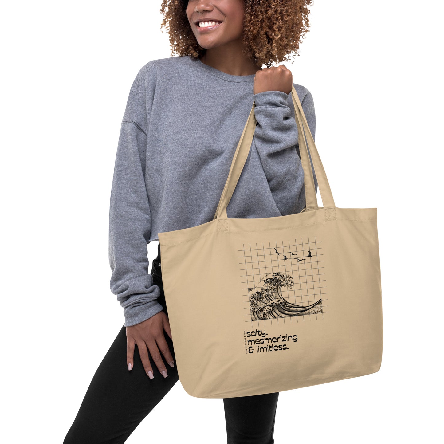 Salty, Mesmerizing & Limitless │ Beige & Noir │ Grand Tote Bag