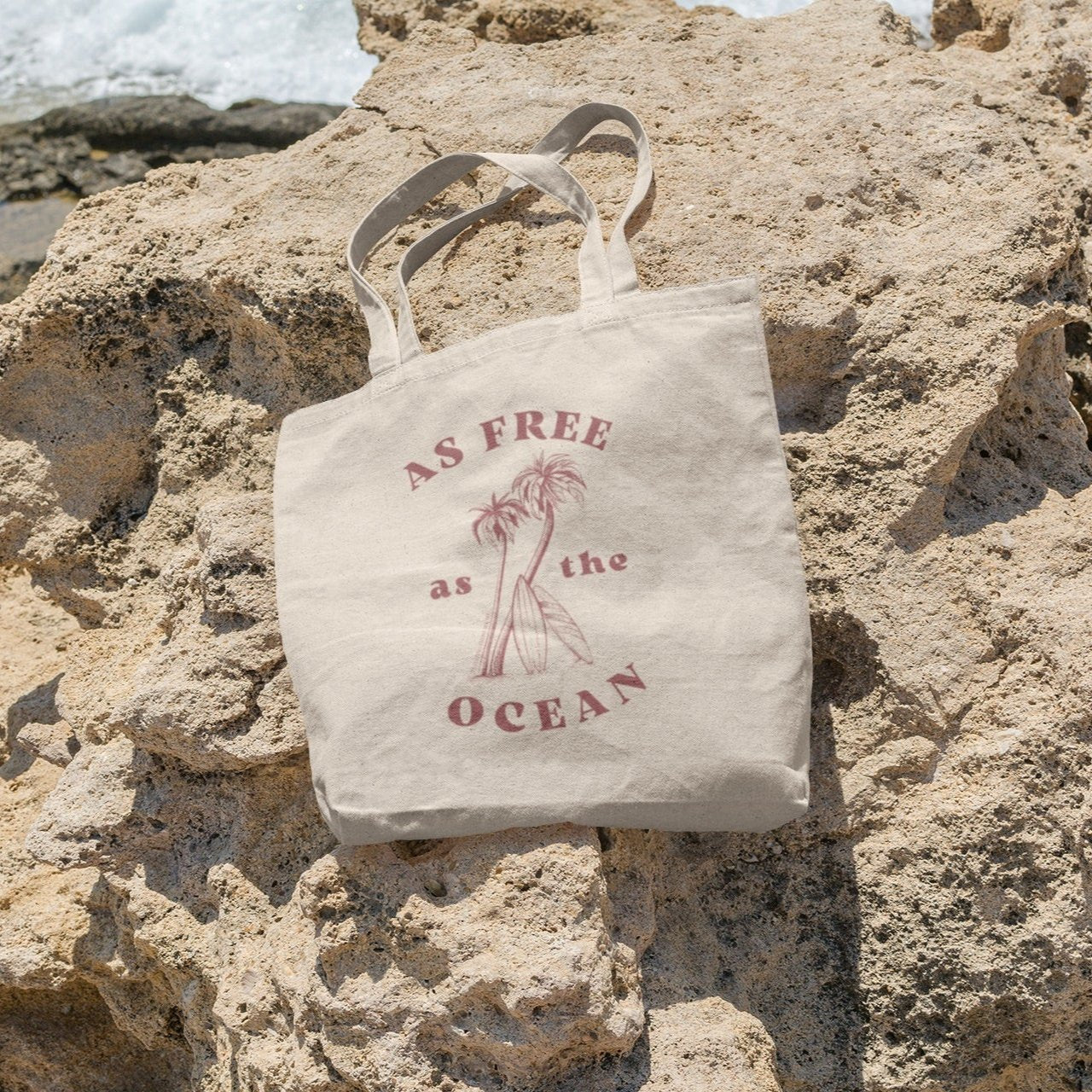 As Free As The Ocean Rust Tote Bag