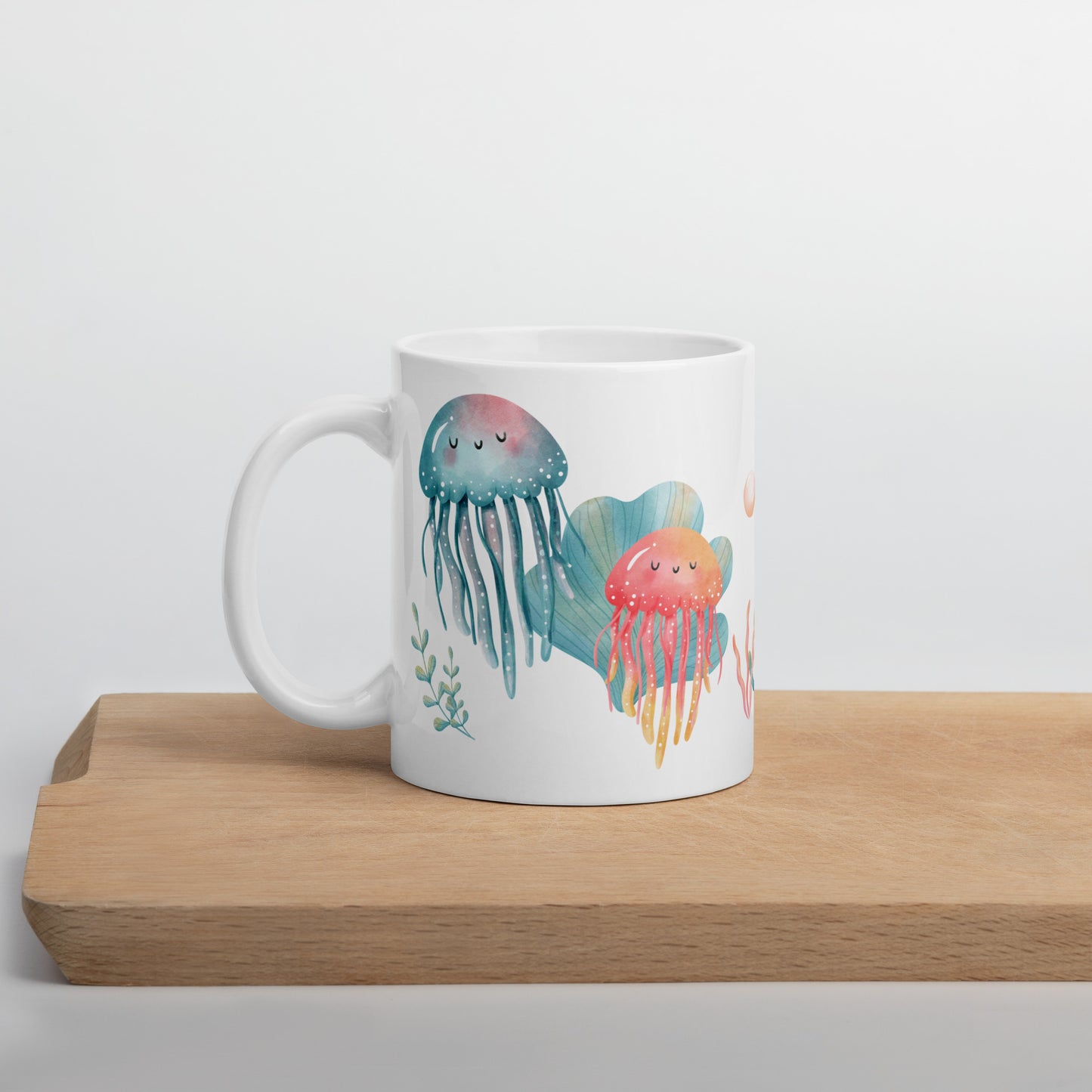 Watercolor Jellyfish Ceramic Mug