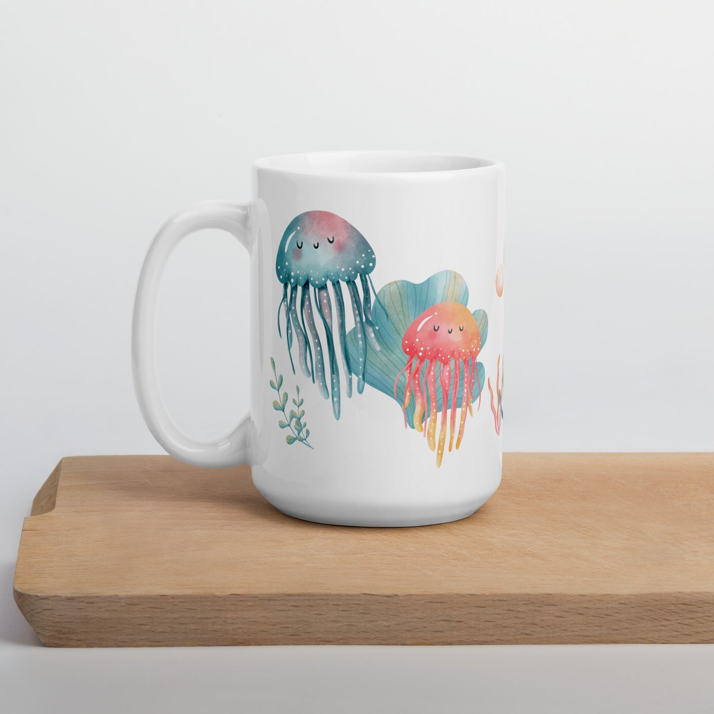 Watercolor Jellyfish Ceramic Mug