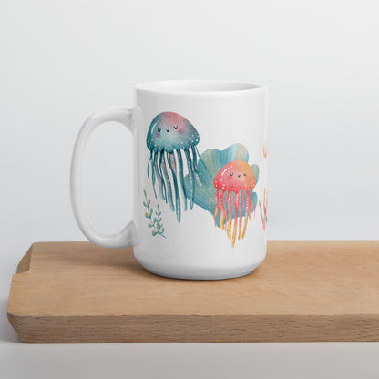 Watercolor Jellyfish Ceramic Mug