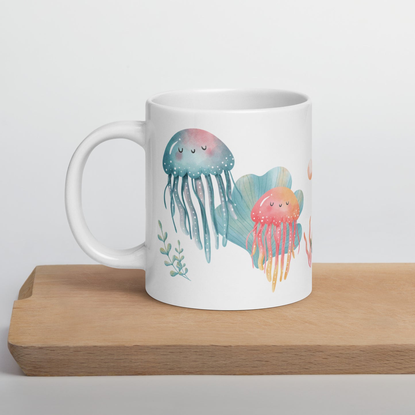 Watercolor Jellyfish Ceramic Mug
