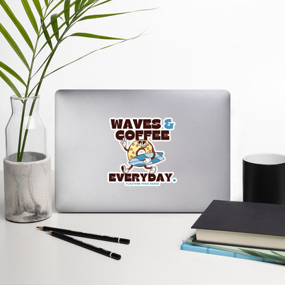 Waves & Coffee Everyday Autocollant